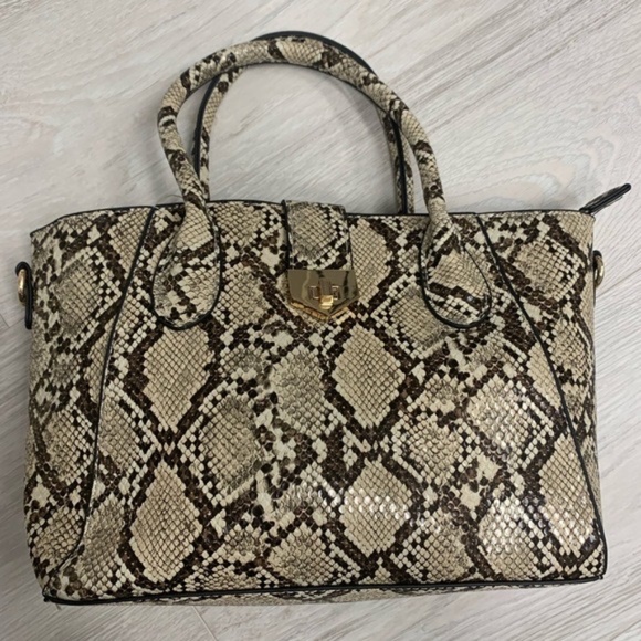 Python Vegan Leather Purse Tote Clutch Travel Set - Picture 2 of 8